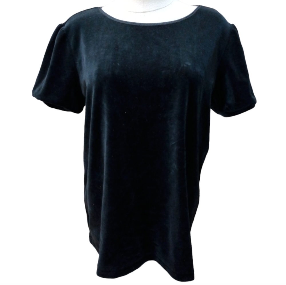 Hannah Andersson Short Sleeve Velvet Top Size L